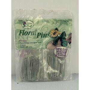 Fibre Craft Floral Pins 150pc 1.75in 1 3/4in Metal U Pins Flower Arranging Craft